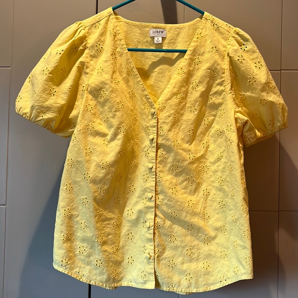 JCrew blouse, eyelet detail, size small